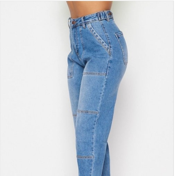AMERICAN BAZI HIGH WAISTED ANKLE CROPPED MOM DENIM JEANS - Picture 9 of 14